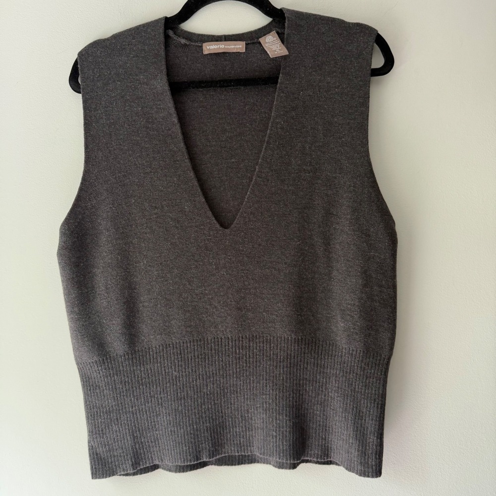Valerie Separates Sweater Vest Womens XL Gray Merino Wool V-Neck Australia‎
